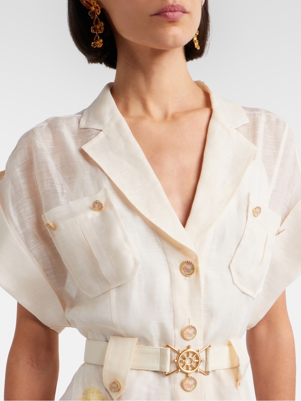 Zimmerman Como printed linen and silk shirt dress - Picture 4 of 9